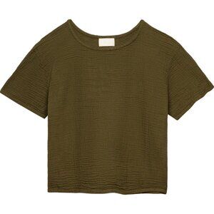 NEW HONEST COTTON Perfect Tee Handmade Gauze Cotton Women's Olive One Size/All